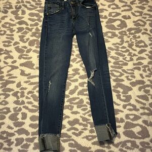 Women's Distressed Blue Jeans